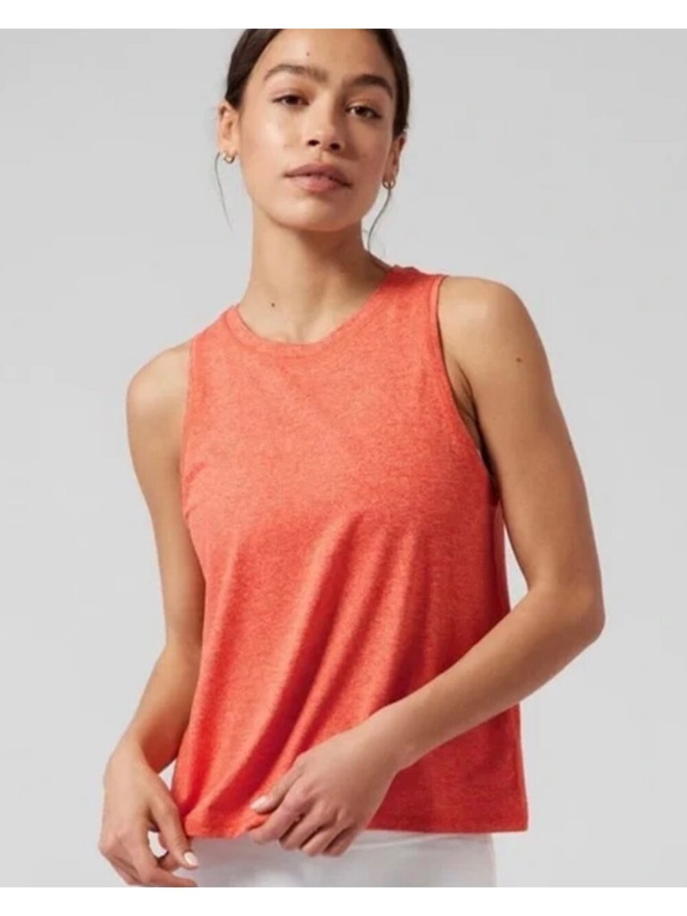 ATHLETA Heather Orange Uptempo Crewneck Lightweight Athletic Tank Top Medium